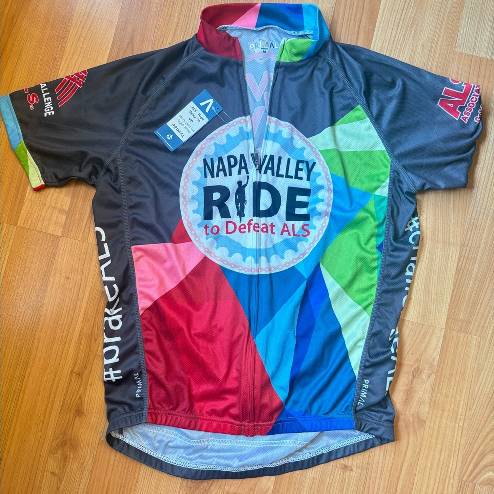 Men’s cycling shirt, new, never worn. Tags still on.